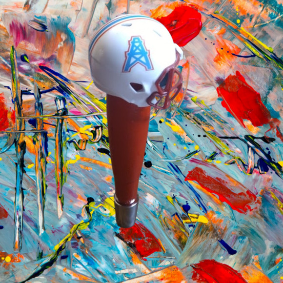 NFL Houston Oilers Beer Tap Handle Throwback Football Helmet Kegerator Wood - Picture 2 of 4